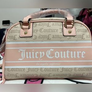 JUICY COUTURE Fashionista Bowler Satchel - Beige & Light Pink